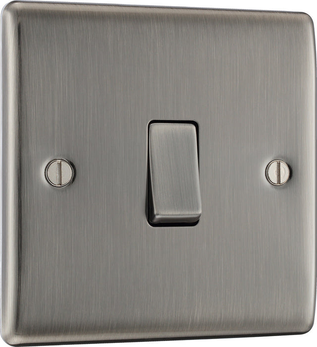 BG NBI12 Nexus Metal Single Light Switch 10A - Brushed Iridium - westbasedirect.com