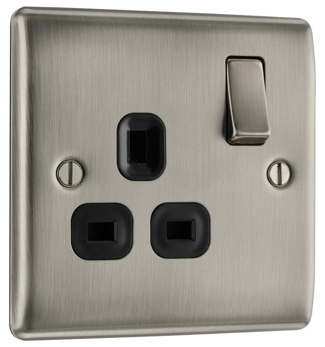 BG NBI21B Nexus Metal Single Socket 13A /Black Insert - Brushed Iridium - westbasedirect.com