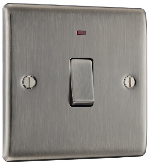 BG NBI31 Nexus Metal 20A DP Switch + Neon - Brushed Iridium - westbasedirect.com