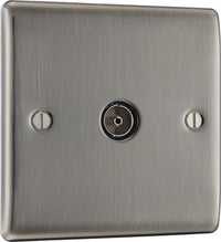 BG NBI60 Nexus Metal TV Aerial Socket - Brushed Iridium