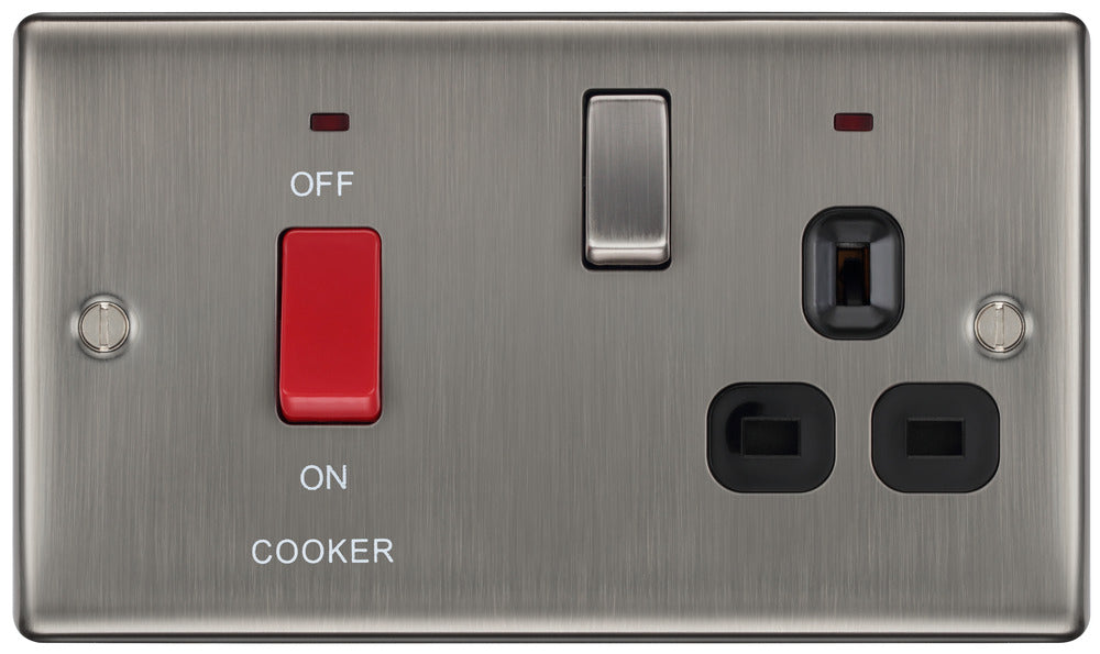 BG NBI70B Nexus Metal DP Cooker +Socket+Neon /Black - Brushed Iridium - westbasedirect.com