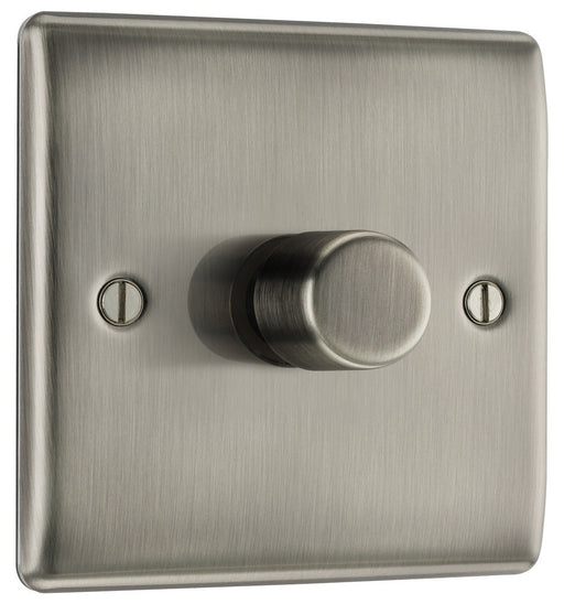 BG NBI81 Nexus Metal 2-Way Single Trailing Edge Dimmer Push On/Off - Brushed Iridium - westbasedirect.com