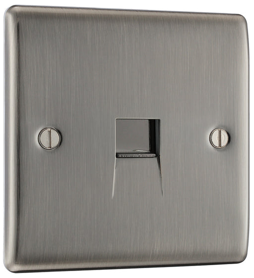BG NBIBTS1 Nexus Metal Slave Telephone Socket - Brushed Iridium - westbasedirect.com