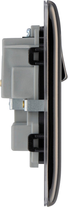 BG NBN22B Nexus Metal Double Socket 13A - Black Insert - Black Nickel (5 Pack) - westbasedirect.com