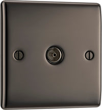 BG NBN60 Nexus Metal TV Aerial Socket - Black Nickel