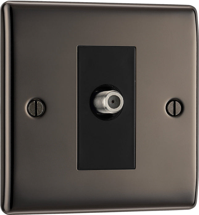 BG NBN64 Nexus Metal 1 Gang Satellite Socket - Black Nickel - westbasedirect.com