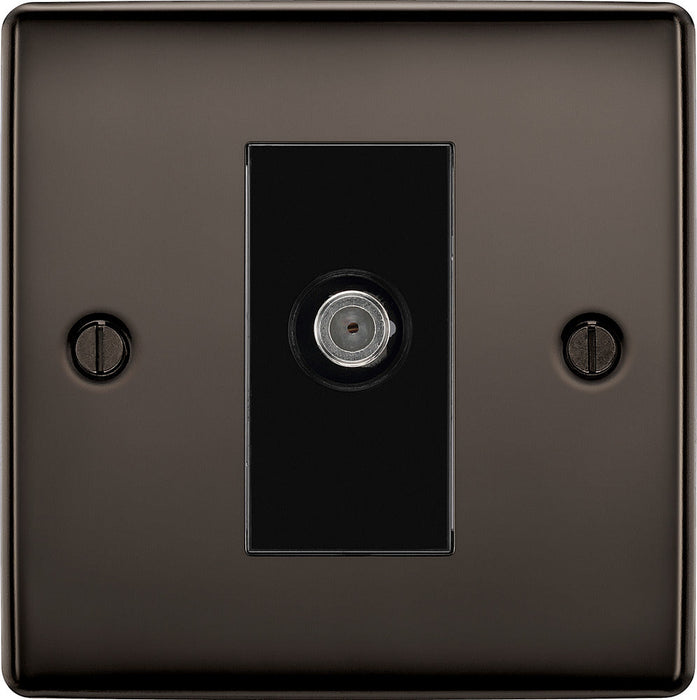 BG NBN64 Nexus Metal 1 Gang Satellite Socket - Black Nickel - westbasedirect.com