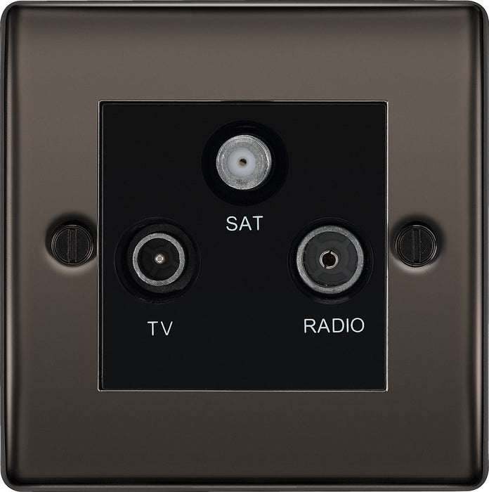 BG NBN67 Nexus Metal Triplex TV/FM/Sat Socket - Black Nickel - westbasedirect.com