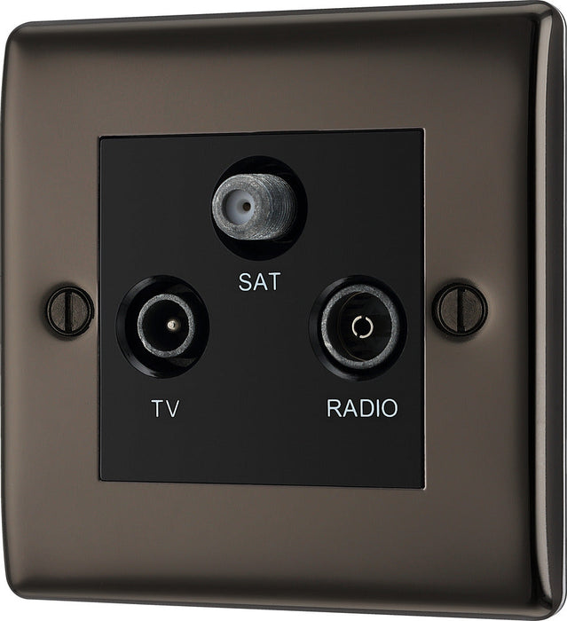 BG NBN67 Nexus Metal Triplex TV/FM/Sat Socket - Black Nickel - westbasedirect.com