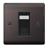 BG NBNRJ451 Nexus Metal RJ45 Single Data Outlet Socket - Black Nickel