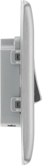 BG NBS12 Nexus Metal 10AX 2-Way Single Light Switch - Brushed Steel - westbasedirect.com