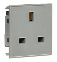 Knightsbridge NET13GY 13A 1G Unswitched Socket Module 50x50mm - Grey