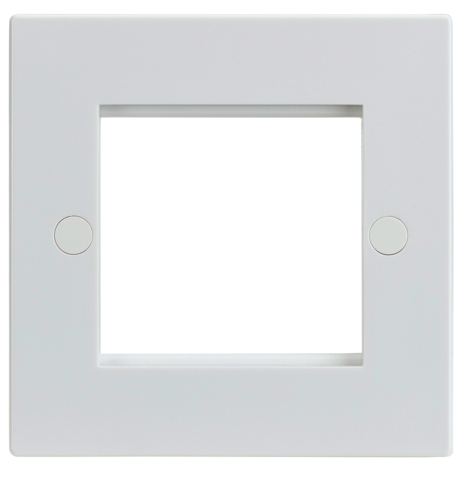 Knightsbridge NET2GWH White Square Edge 2G Modular Faceplate - westbasedirect.com