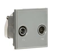 Knightsbridge NETDITVGY Diplex TV/FM DAB Outlet Module 50x50mm - Grey