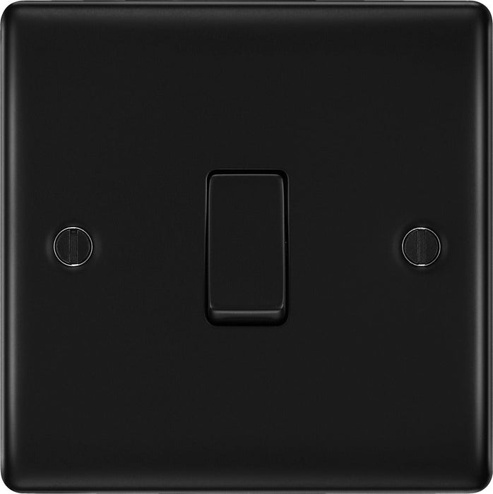 BG NFB13 Nexus Metal Intermediate Light Switch 10A - Matt Black + Black Rocker - westbasedirect.com