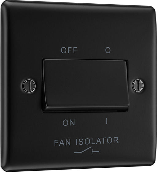 BG NFB15 Nexus Metal Fan Isolator Switch TP 10A - Matt Black + Black Rocker - westbasedirect.com