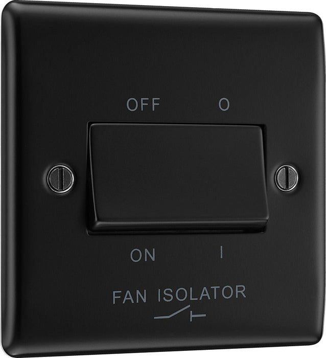BG NFB15 Nexus Metal Fan Isolator Switch TP 10A - Matt Black + Black Rocker - westbasedirect.com