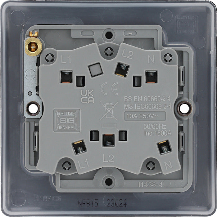 BG NFB15 Nexus Metal Fan Isolator Switch TP 10A - Matt Black + Black Rocker - westbasedirect.com