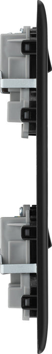 BG NFB222EM8B Nexus Metal 2x 2G Socket 13A + 2x 4 Module Aperture - Matt Black + Black Rocker - westbasedirect.com