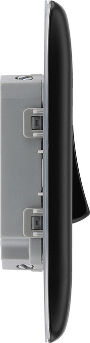 BG NFB42 Nexus Metal Double Light Switch 10A - Matt Black + Black Rocker - westbasedirect.com