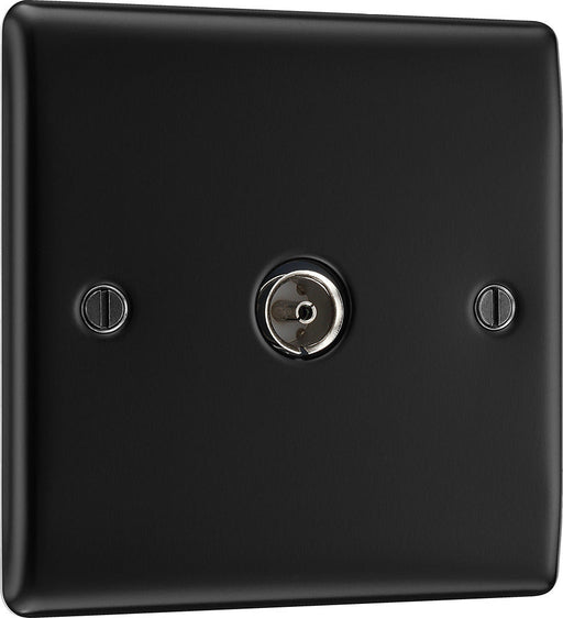 BG NFB60 Nexus Metal TV Aerial Socket - Matt Black - westbasedirect.com