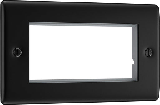 BG NFBEMR4 Nexus Metal Quad Euro Module Faceplate - Matt Black - westbasedirect.com