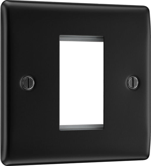 BG NFBEMS1 Nexus Metal Single Euro Module Faceplate - Matt Black - westbasedirect.com