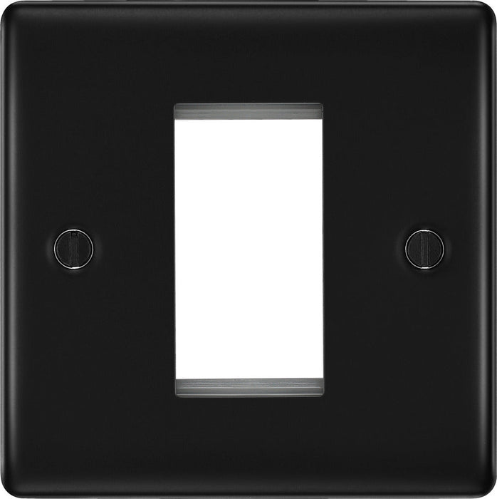 BG NFBEMS1 Nexus Metal Single Euro Module Faceplate - Matt Black - westbasedirect.com