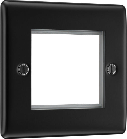 BG NFBEMS2 Nexus Metal Twin Euro Module Faceplate - Matt Black - westbasedirect.com