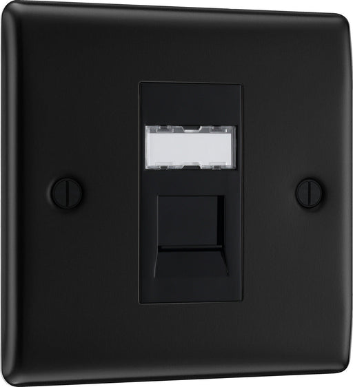BG NFBRJ451 Nexus Metal RJ45 Single Data Outlet Socket - Matt Black - westbasedirect.com