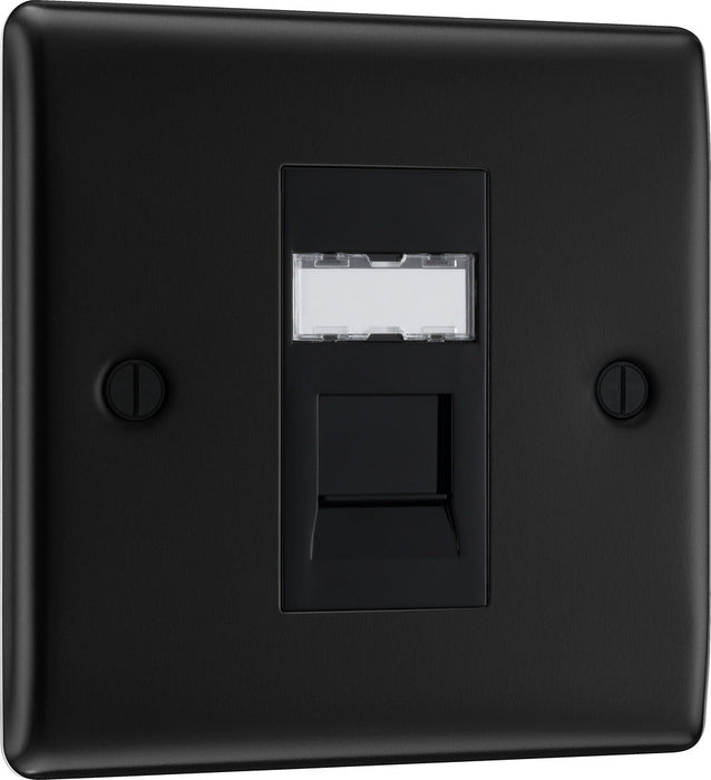BG NFBRJ451 Nexus Metal RJ45 Single Data Outlet Socket - Matt Black - westbasedirect.com