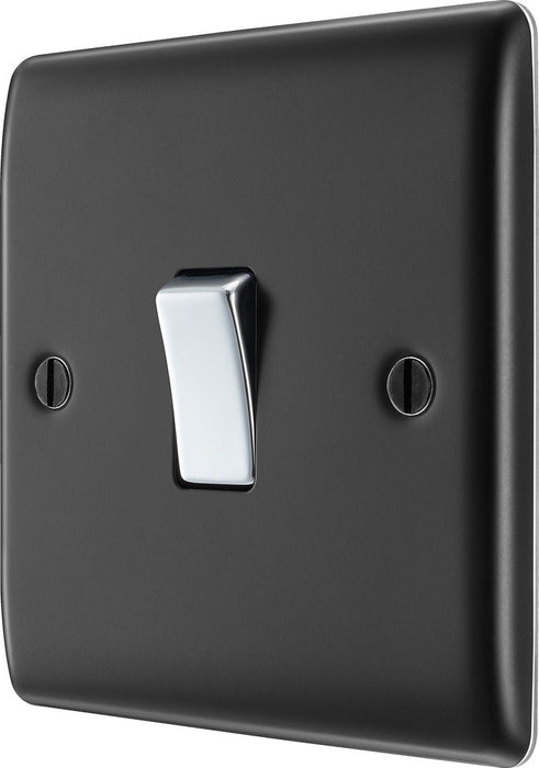 BG NMB12 Nexus Metal Single Light Switch 10A - Matt Black - westbasedirect.com