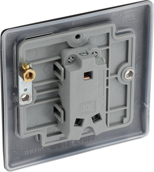 BG NMB12 Nexus Metal Single Light Switch 10A - Matt Black - westbasedirect.com