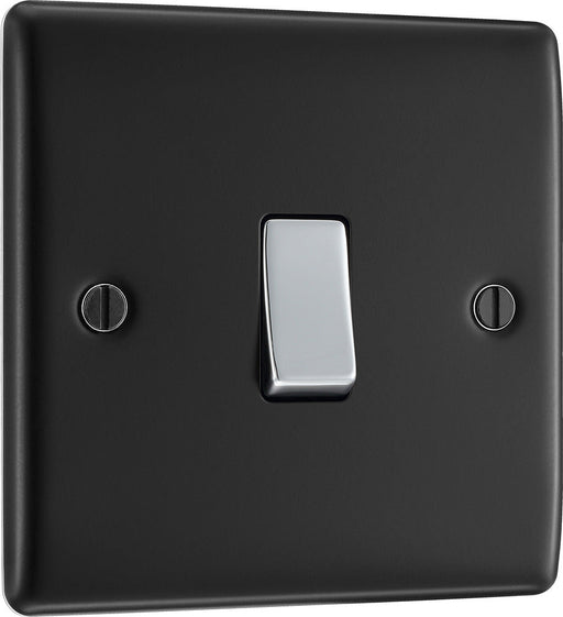 BG NMB13 Nexus Metal Intermediate Light Switch 10A - Matt Black - westbasedirect.com