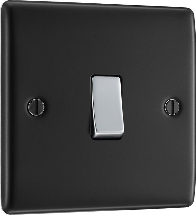 BG NMB13 Nexus Metal Intermediate Light Switch 10A - Matt Black - westbasedirect.com