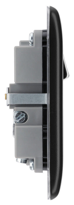 BG NMB21UB Nexus Metal Single Socket + 2x USB /Black Insert - Matt Black - westbasedirect.com
