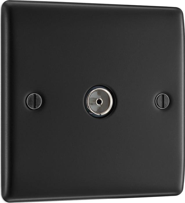 BG NMB60 Nexus Metal TV Aerial Socket - Matt Black - westbasedirect.com