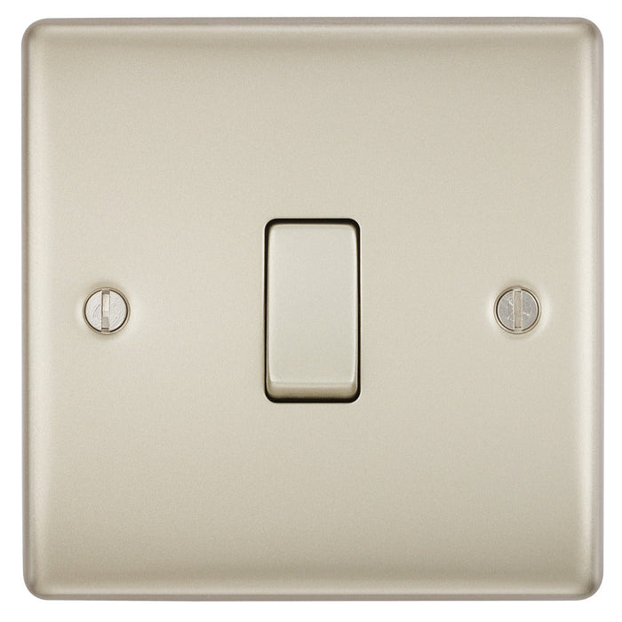 BG NPR12 Nexus Metal Single Light Switch 10A - Pearl Nickel - westbasedirect.com