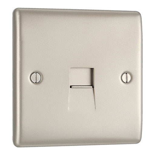 BG NPRBTM1 Nexus Metal Master Telephone Socket - Pearl Nickel - westbasedirect.com