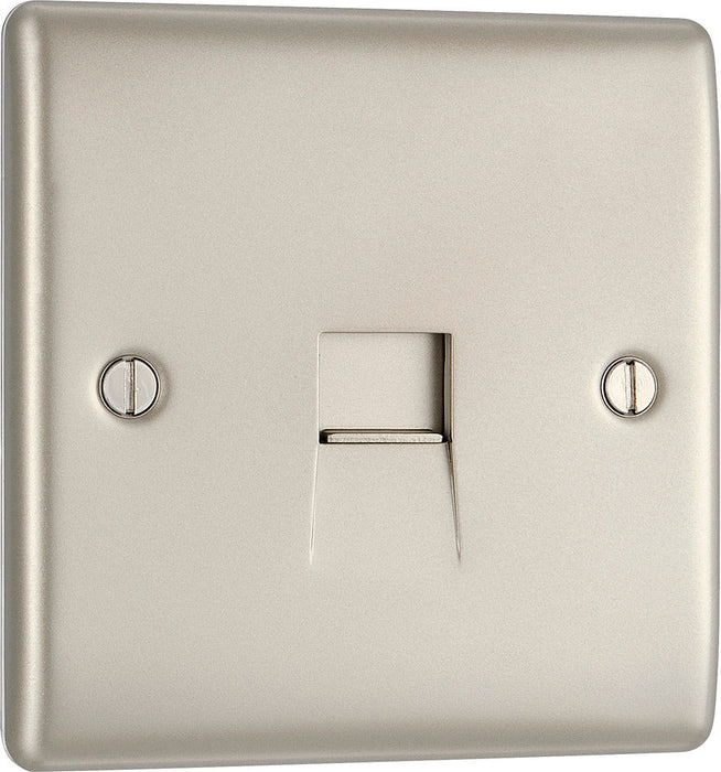 BG NPRBTS1 Nexus Metal Slave Telephone Socket - Pearl Nickel - westbasedirect.com