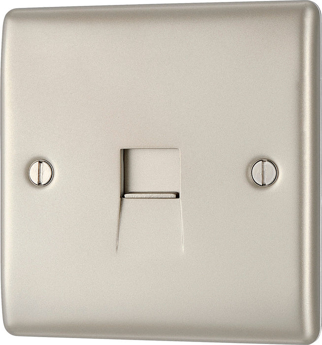 BG NPRBTS1 Nexus Metal Slave Telephone Socket - Pearl Nickel - westbasedirect.com