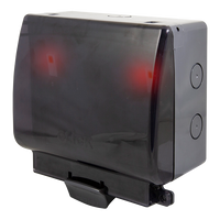 Click OA840T Weatherproof IP66 2G 13A DP Switched Socket + Neon (Semi-Transparent Lid)