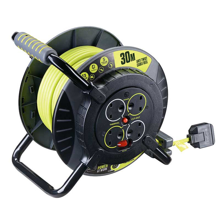Masterplug PRO-XT 4 Socket 30m 13A Anti-Twist Fixed Socket - westbasedirect.com