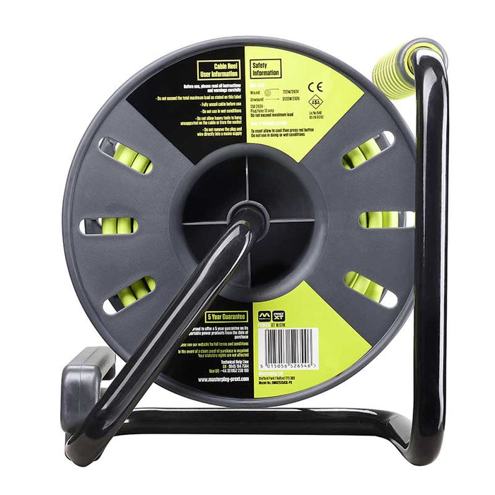 Masterplug PRO-XT 4 Socket 25m 13A MED Open Reel - westbasedirect.com