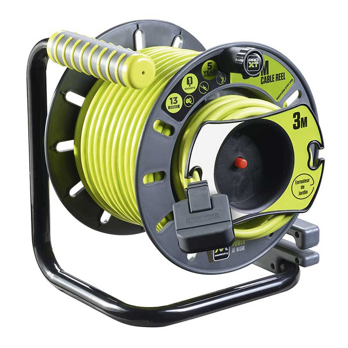 Masterplug PRO-XT 1x IP54 Socket 25+3m 13A Reverse Reel + Pull Out Socket - westbasedirect.com