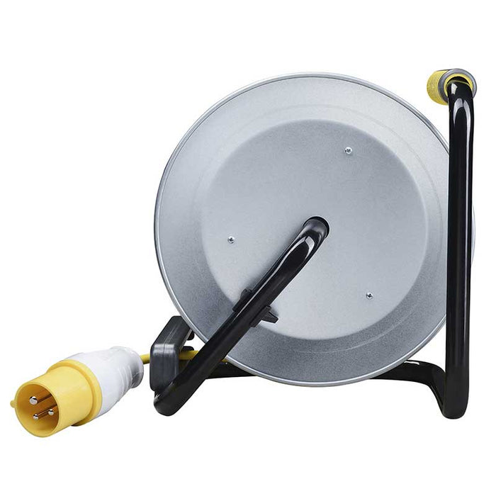 Masterplug PRO-XT 2 Socket 30m 16A 110V Metal Open Reel + Thermal CO - westbasedirect.com