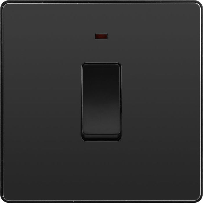 BG Evolve PCDBC31B 20A Double Pole Switch with Power LED Indicator - Black Chrome (Black) - westbasedirect.com