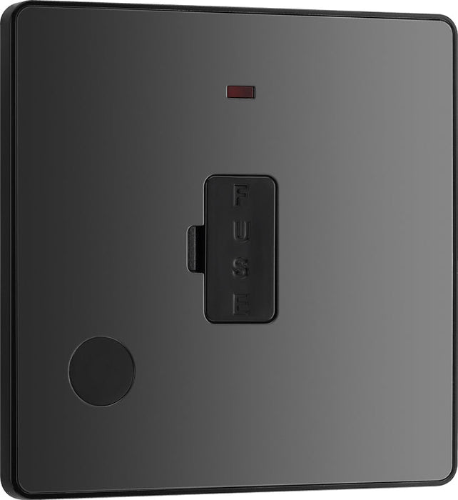 BG Evolve PCDBC54B 13A Unswitched Fused Connection Unit with Power LED Indicator & Flex Outlet - Black Chrome (Black) - westbasedirect.com