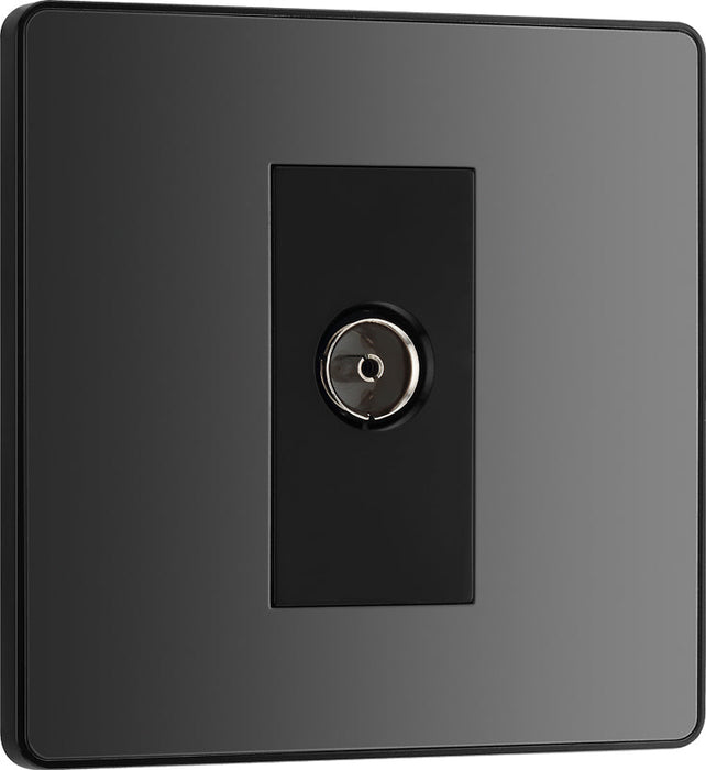 BG Evolve PCDBC60B Single Socket for TV or FM Co-Axial Aerial Connection - Black Chrome (Black) - westbasedirect.com