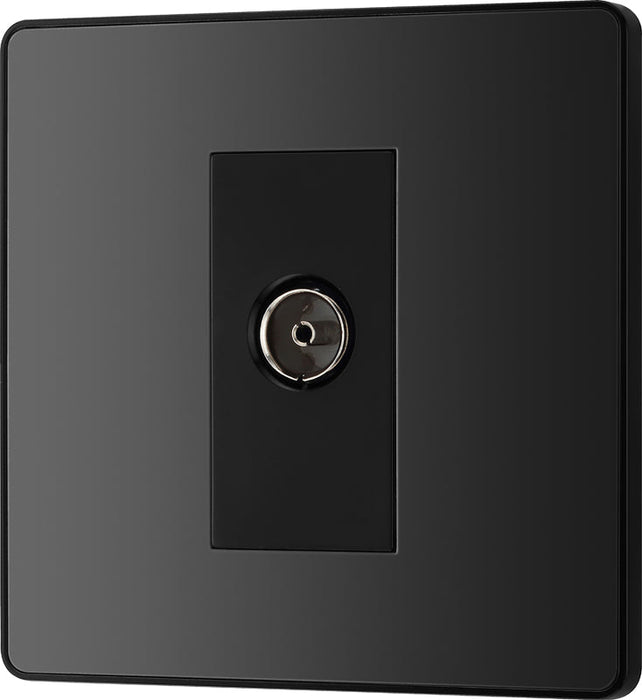 BG Evolve PCDBC60B Single Socket for TV or FM Co-Axial Aerial Connection - Black Chrome (Black) - westbasedirect.com